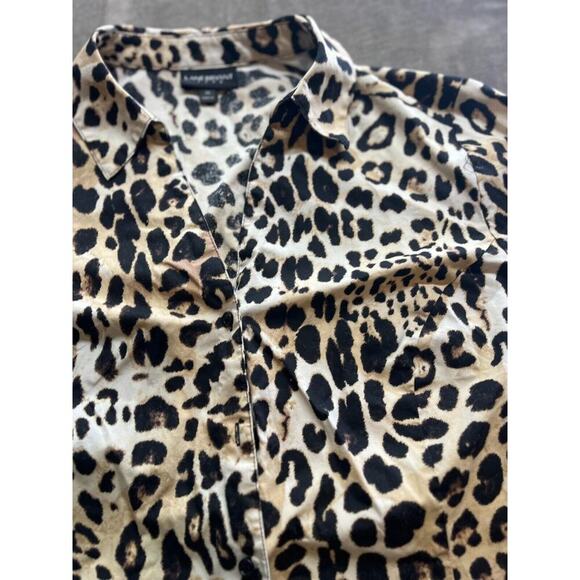 LANE BRYANT Shirt Womens Size 22 Button Up Blouse Top Cheetah Print Long Sleeve - Picture 3 of 7